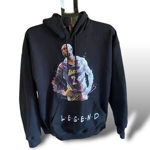 Vintage Kobe Bryant LEGEND Black Fleece Hoodie Size Large Heavy Blend Gothic G…